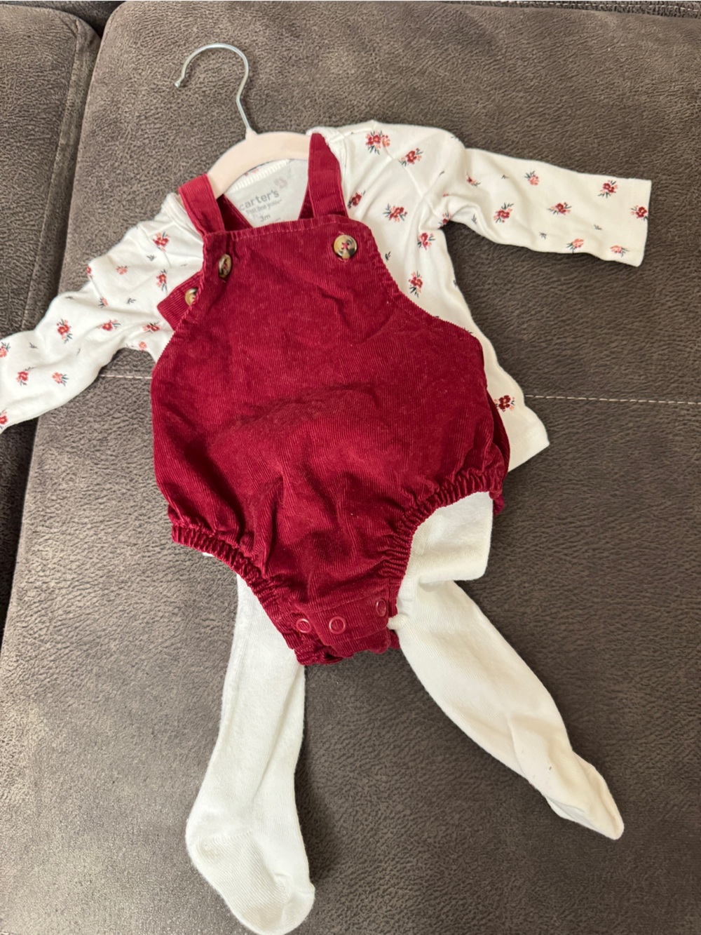 Kids Red Corduroy Romper - Classic Baby Overalls